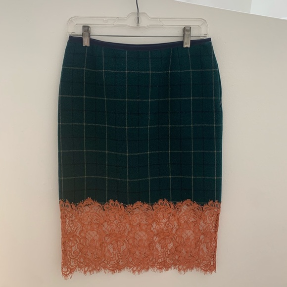 SACAI wool and lace knee length skirt sz 4